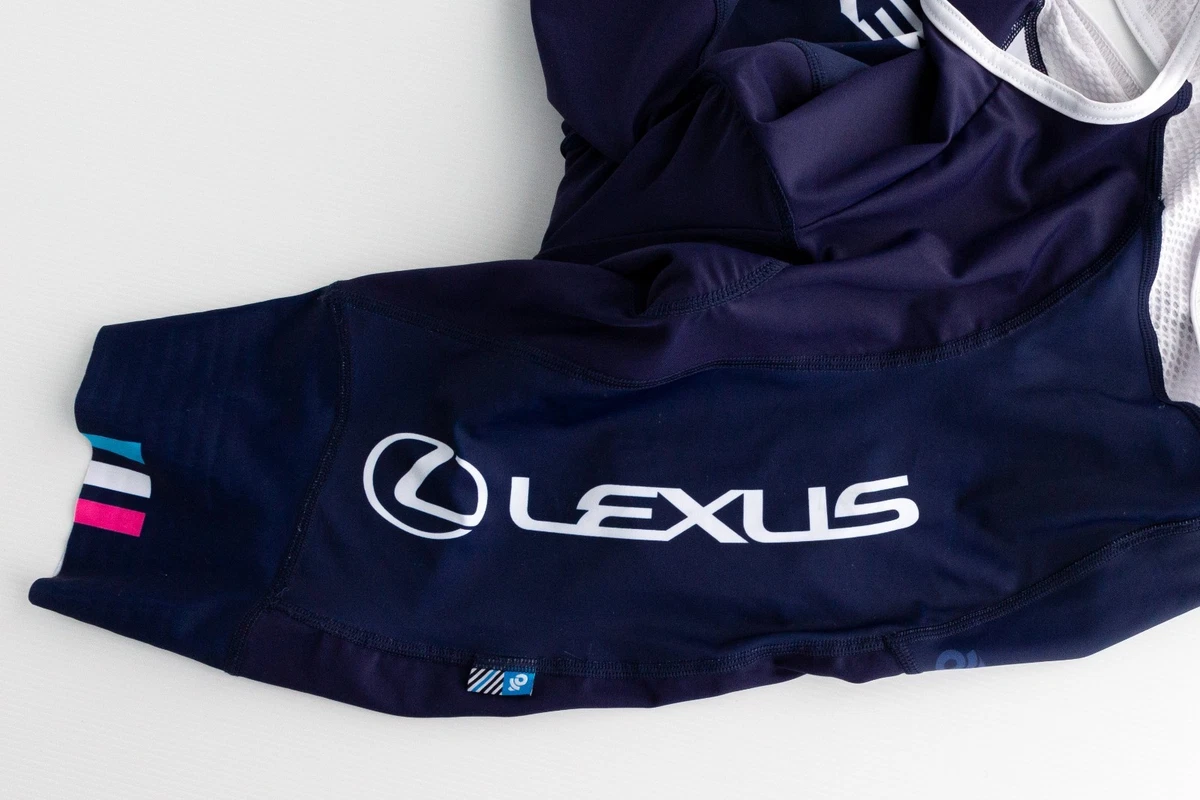 Mens M Champion System Lexus Cycling Bib Shorts Padded Navy Performance VGC