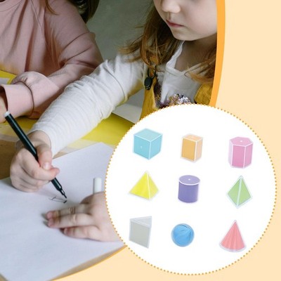 9 Pieces 3D Geometric Solids Geometry Practical School Supplies Educational Toy