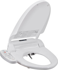 Electric Bidet Toilet Seat with Warm Water, Heated Seat Air Drying, Round
