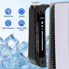PS5 Game Console External Cooler Additional USB Port LED Indicator 3Speed Levels