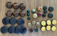 Lot of 36 Vintage Celluloid Buttons Tight Tops Domed Bubble Lot AA