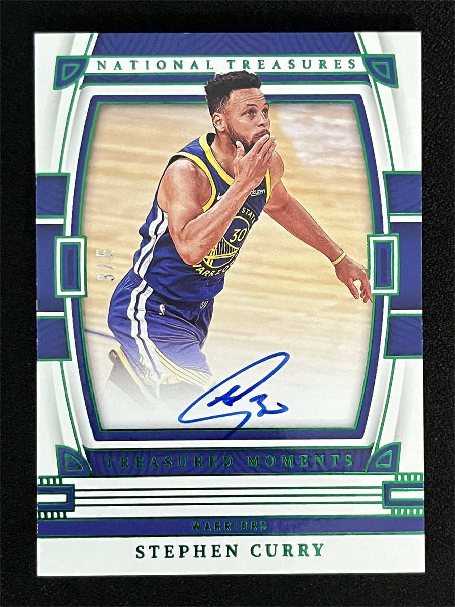 2022-23 Panini National Treasures Stephen Curry Green Treasured Moments Auto /5