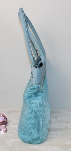 The Sak Bella Turquoise Woven Knit Shoulder Bag Purse - Picture 3 of 14