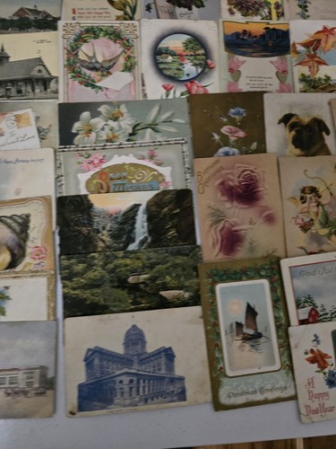 Selten Antik 1900er Konvolut 150 schöne Frauen Kunst Blumen Feiertage Vögel Gruß - Bild 18 von 19