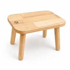13.4 Inch Heavy Duty Wooden Step Stool NonSlip 300 lbs Capacity Natural