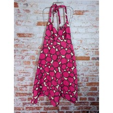 J.Crew Halter Dress Womens 0 Pink Abstract Floral Seersucker Cotton Summer