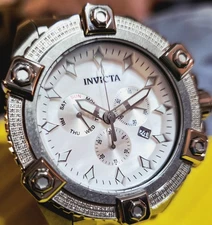 Invicta Pro Diver 0.71 Carat Diamond Swiss Ronda Z60 Caliber w/ Mother of pearl