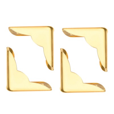 30PCS 22mm X 22mm X 6mm Metal Book Corner Protectors Edge Cover Guard Gold