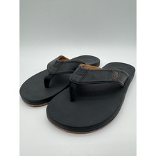 Flojos Mens Flip Flops Size 9 Black Comfort Sandals Casual Beach Thong