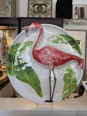 Tommy Bahama 3-D Sectional Flamingo Melamine Platter  NWT $69.99