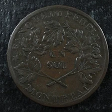 LC-4A2 Bouquet Sou Montreal Rebellion Lower Bas Canada Quebec token Breton 716