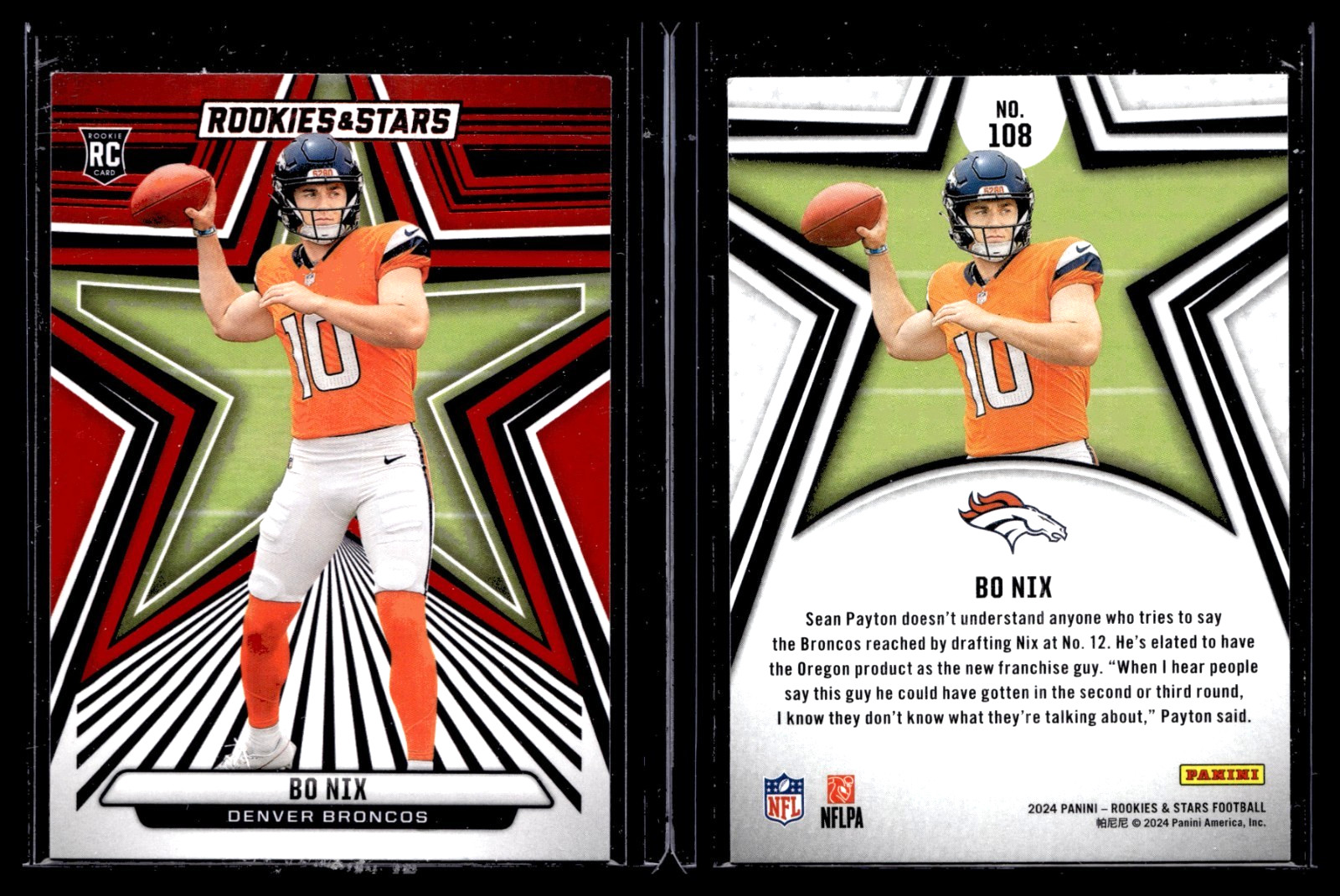 2024 Panini Rookies & Stars - Rookies Bo Nix #108 Red (RC)