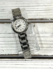 NEW BATTERY Geneva Classic Quartz Women's Watch Easy Reader Silver Chrome