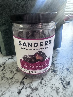 Sanders Small Batch Dark Chocolate Sea Salt Caramels 18oz Premium Candy
