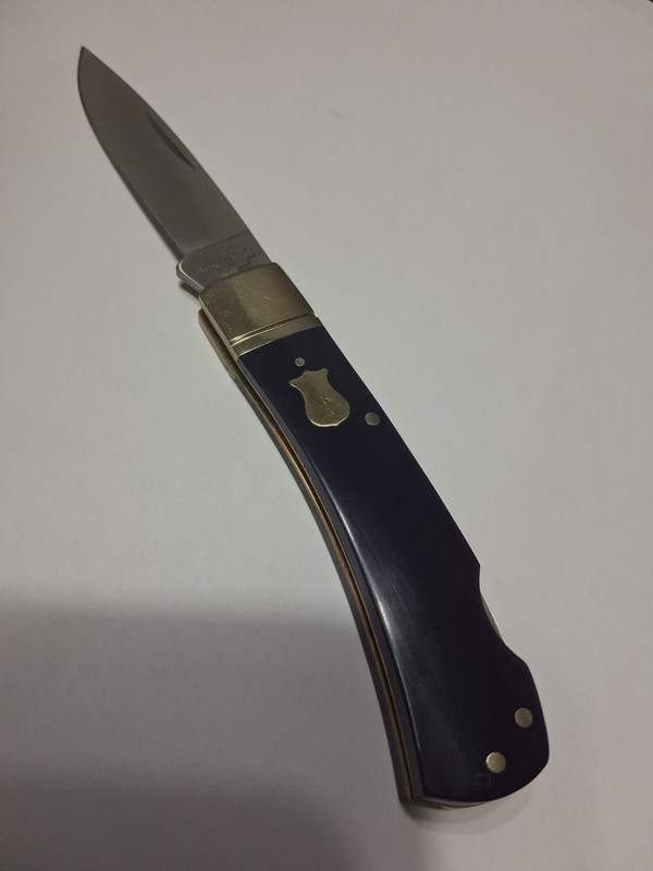 Boker Plus 0849 Vintage  Midnight Blue Lockback Folding Pocket Knife 440C Z-19