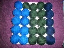 Wollpaket / Restewolle / Bastelwolle 625 Gramm Blau + Grün NEU 2