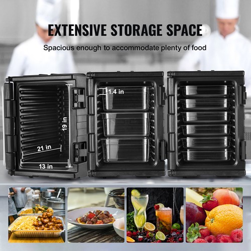 VEVOR Insulated Food Pan Carrier Front Load Catering Box Stackable 82 ...