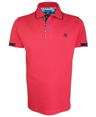 HERREN POLOSHIRT IMPULSO ITALY YACHTING CLUB Gr. M BAUMWOLLE in ROT