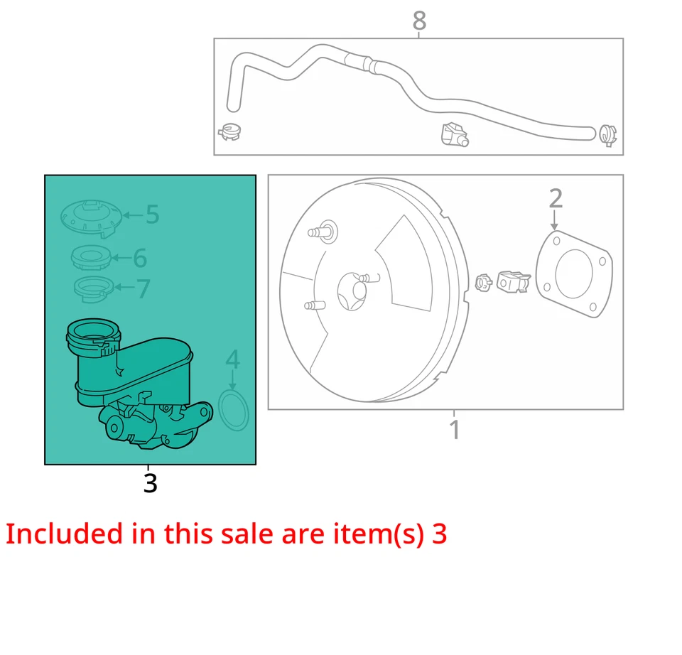 Acura MDX 2017 cilindro maestro de frenos OEM 60 k millas - LKQ424880257 Foto 4 de 4