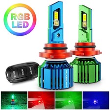   9006/HB4 RGB LED Headlight Bulbs/DRL/Fog Light R7 Series 70W 25000LM 6500K Coo