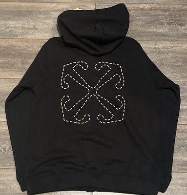 Brandneu Off White Kinder Reißverschluss Logo schwarz Hoodie Größe Alter 16