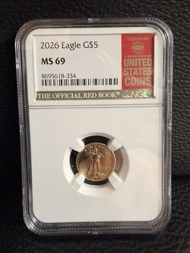 2026 $5 Gold Eagle NGC MS69 Red Book Label 1/10 oz American Gold Eagle