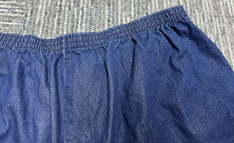 Pantalones cortos de jean vintage elegantes para mujer talla grande 26 tiro alto cintura elástica Y2K Foto 4 de 4