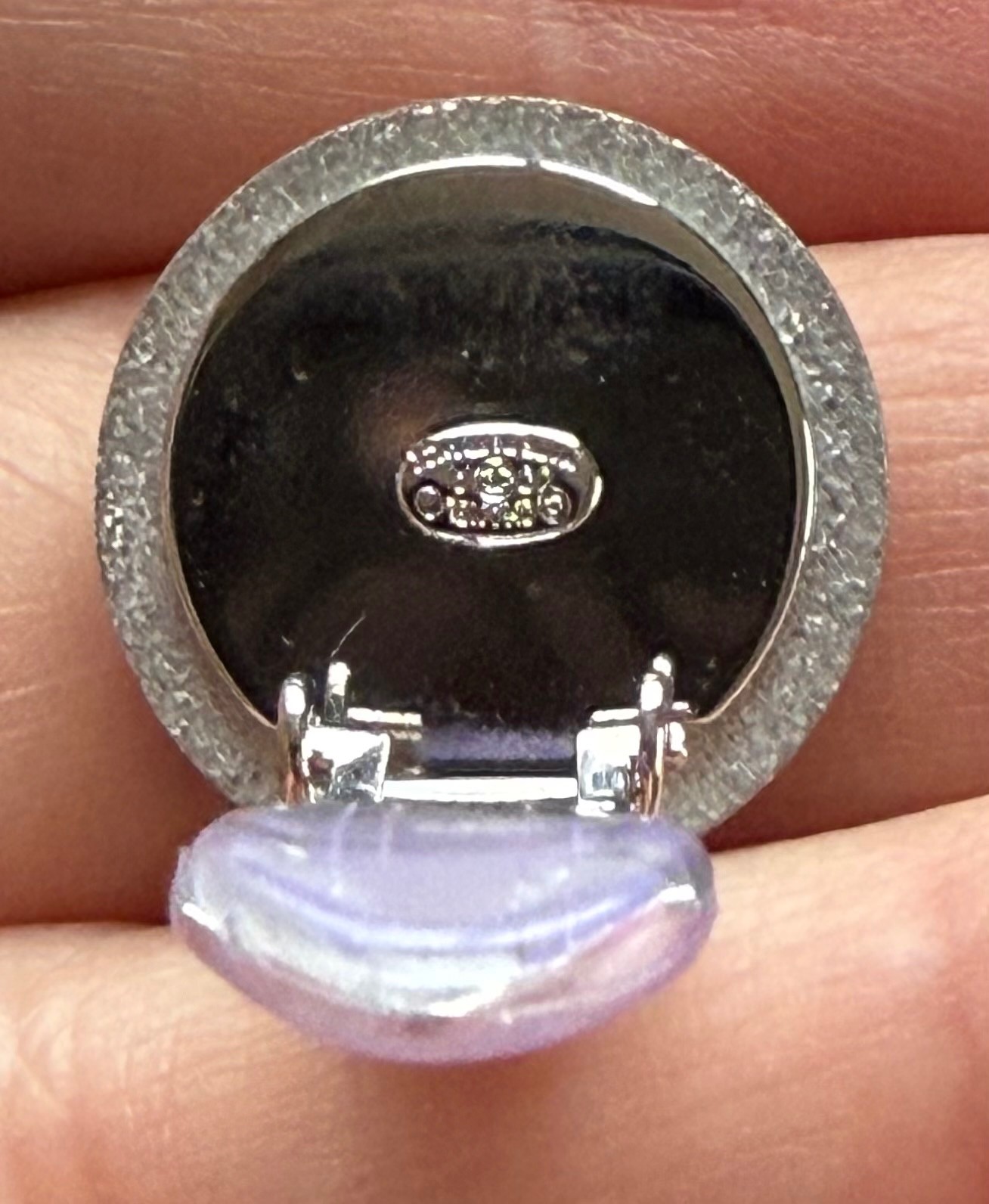 Chanel 00A Silver CC Round Resin Single Clip On E… - image 7