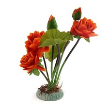 Plastic Floral Plant Aquarium Fishbowl Landscape Decorative Ornament w/ Stand