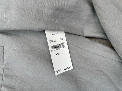 New Claiborne Essentials Men's Vintage Silk/Linen Jacket NWT 42 L Olive $198 - Picture 4 of 4