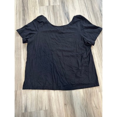 Catherine Malandrino Black Shortsleeve T-Shirt Top Women's Plus Size 1X