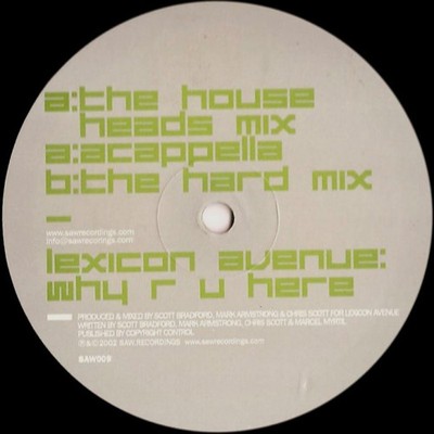 Lexicon Avenue - Why R U Here (12'') (Very Good Plus (VG+)) - 3949698256