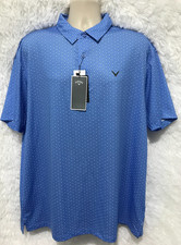 Callaway Opti-Dri Short Sleeve Printed Golf Polo Men's Size XL Vista Blue NWT