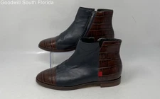 Marc Joseph New York Womens Herald SQ Brown & Blue Ankle Booties Size 7