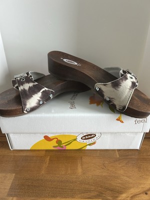 Dr Scholls Original Wooden Clogs Sz Exercise Sandals Womens