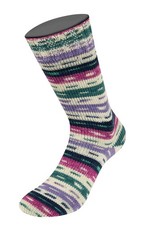 Wolle Kreativ! Lana Grossa - Meilenweit 100g Seta Lampone 3448 lila weiß grün