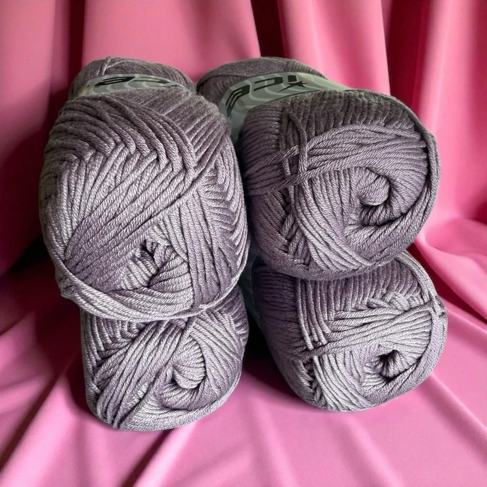 Lote de 4 hilos sedosos bebé algodón ligero bambú 4x100g/225m granate claro Foto 4 de 4