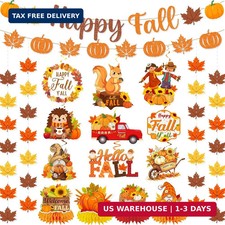 Fall Party Decorations Happy Fall Banner Garland Hanging Swirls Centerpiece