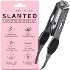 Tweezer Guru Pro Illuminating Eyebrow Tweezers for Silver + Mirror