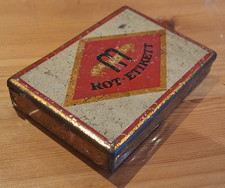 Zigarettenschachtel Manoli Rot-Etikett Blech 1894-1936 2 x 10 x 7 cm Original
