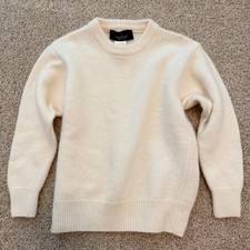 Barnum Crewneck Sweater Kids Size 5 Cream Wool Angora Cashmere Made in Italy