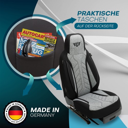 Pilot Wohnmobil Sitzbezüge passend für Zen 280i (Schwarz-Hellgrau) - Bild 7 von 13