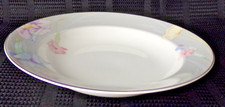 MIKASA Fine China Charisma large rim soup bowl deep plate  gray white