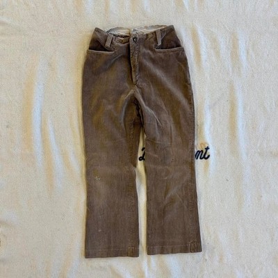 super funky 60s-70s thick chord brown pants handmade 27x27.5