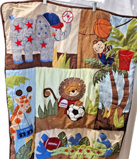 Lambs and Ivy	33.5"x40"	Team Safari crib quilt