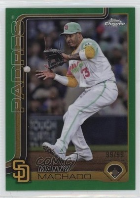 2025 Topps Chrome Green Refractor /99 Manny Machado #53 tw0