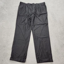 Zanella Pants Mens 42x32 Gray Charcoal Bennett Vitale Barberis Canonico Cuffed