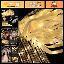 50 Pcs LED Light-Up Wedding Wands with Colorful Streamers Bells for Parties