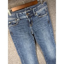 American Eagle Slim Boot Jeans Womens Size 4 Medium Wash Stretch Low Rise Denim