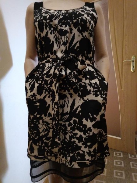 Women Diane Von Furstenberg Dress Black Chiffon 34